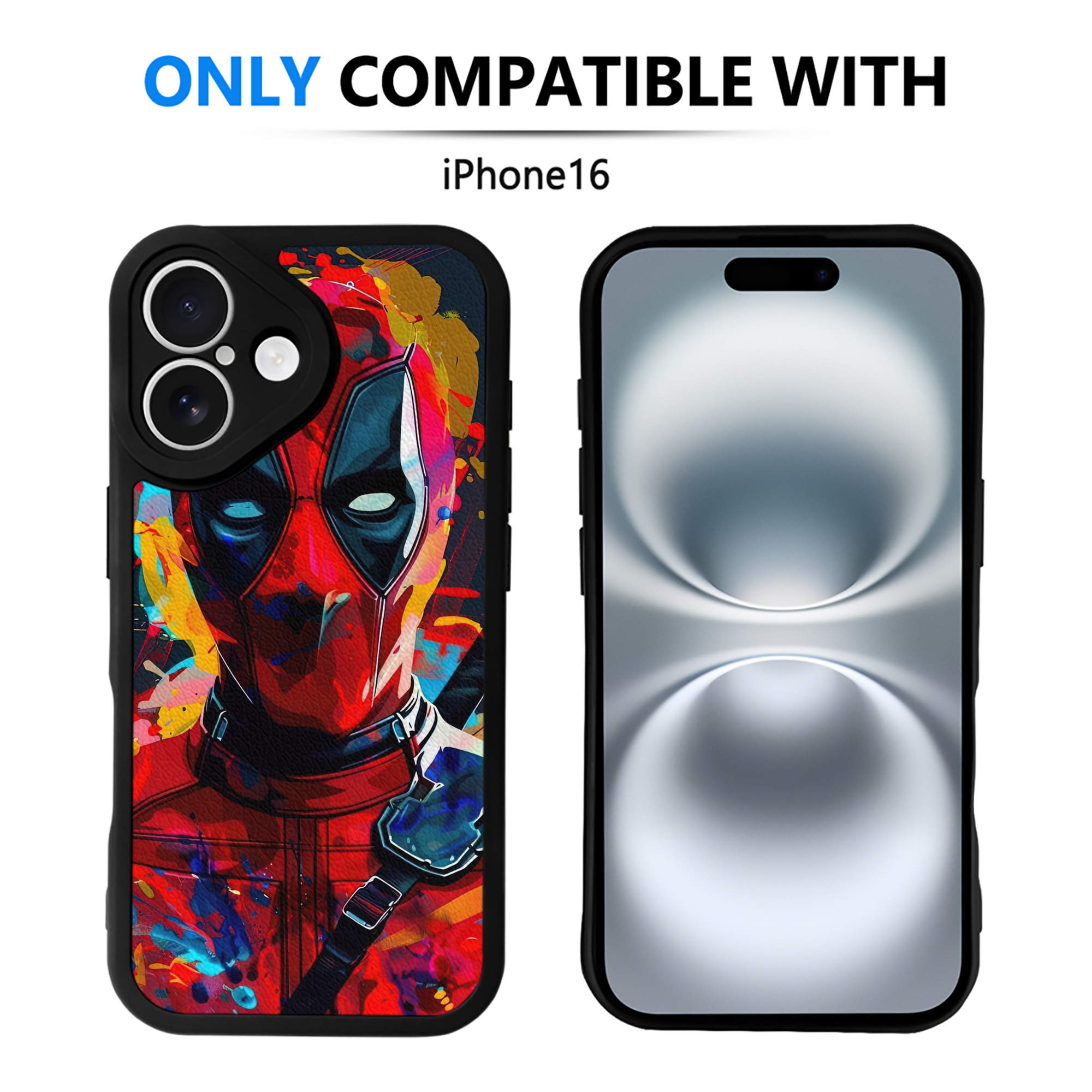 （画像用） Deadpool デッドプール 【iPhone 16シリーズ対応】シリコンスマホケース（レザー調） 材質：シリコン